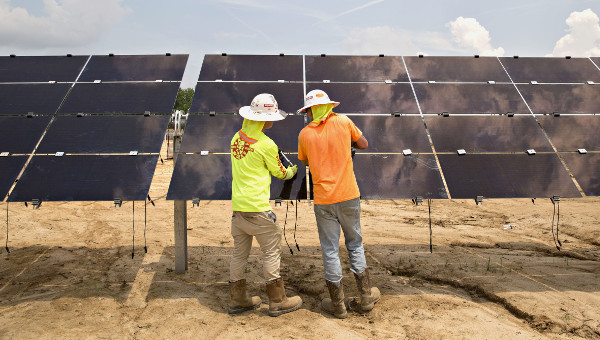 solar panels workers